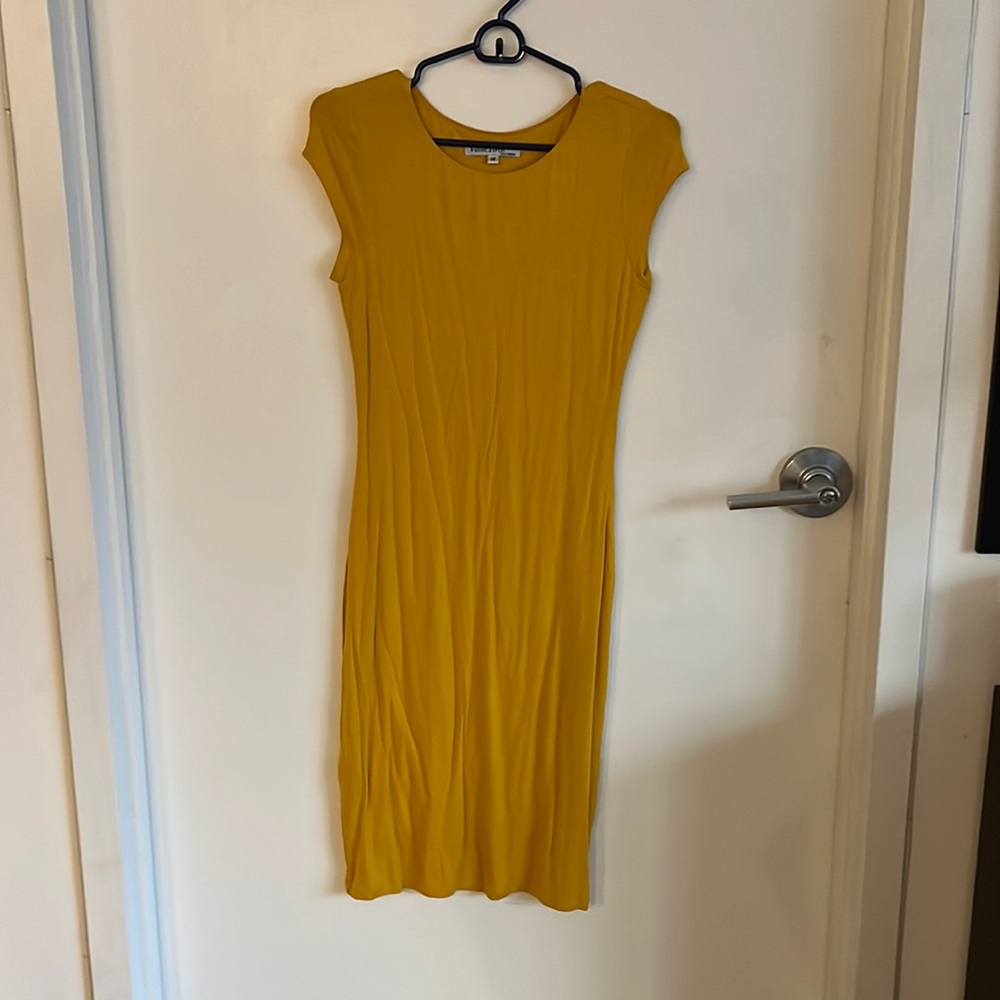 Gold midi dress velvet torch